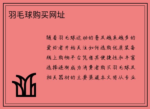 羽毛球购买网址